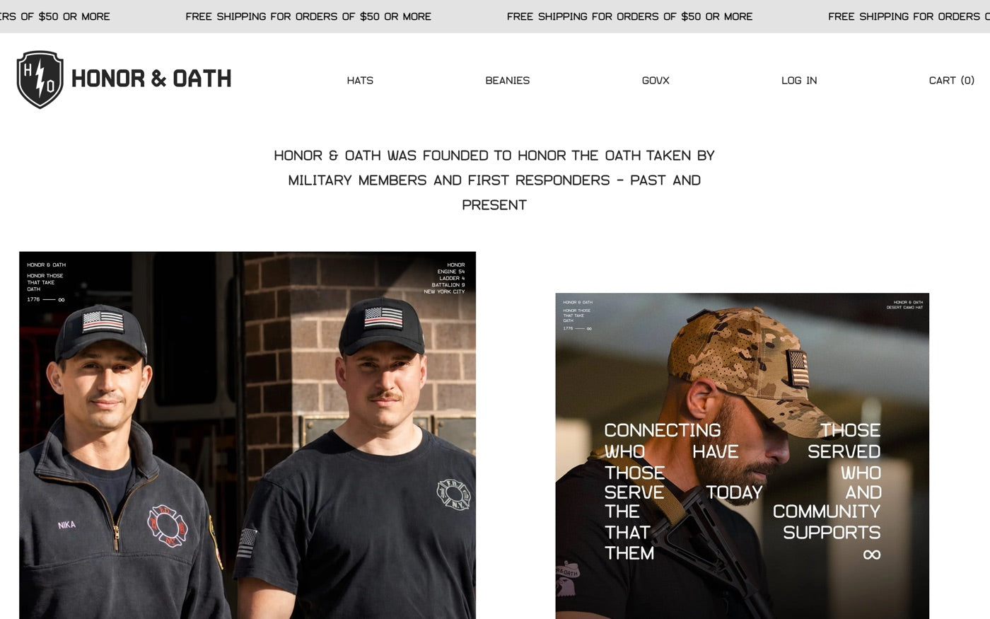 Honor & Oath website