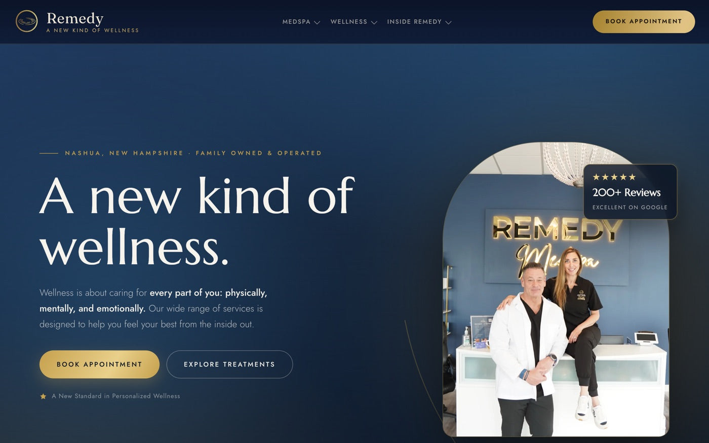 Remedy Med Spa website